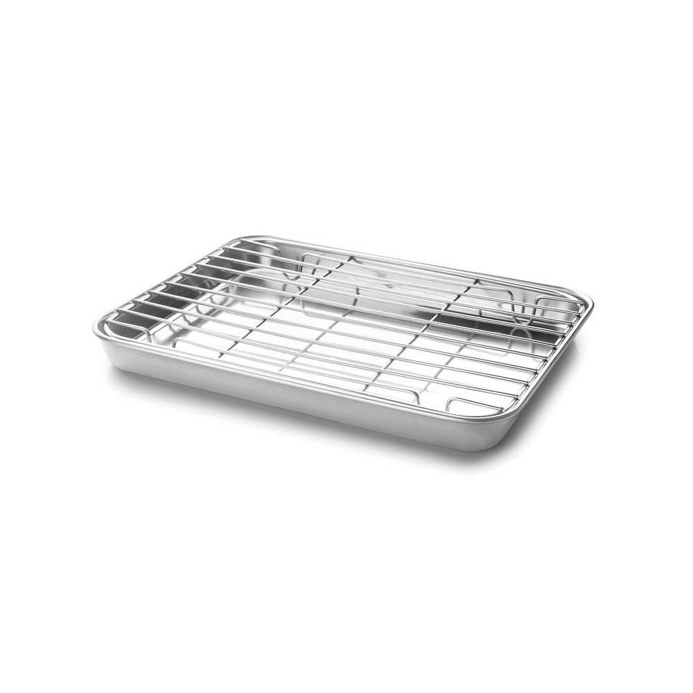 Plat à four avec grille amovible en inox 215x150 h20mm