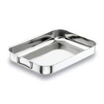 Plat à gratin avec anse tombante en inox 30x22 Hauteur 5cm 3.3Litres
