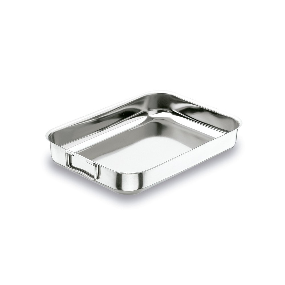Plat à gratin avec anse tombante en inox 30x22 Hauteur 5cm 3.3Litres