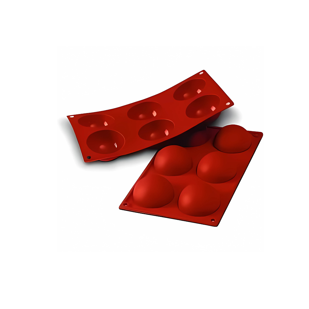 Moule flexible demi sphère 6 empreintes diamètre 70 hauteur 35mm