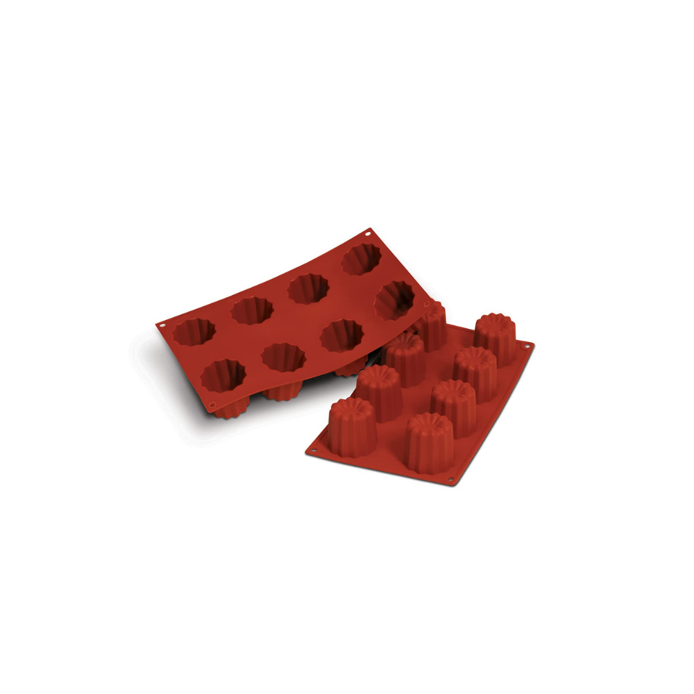 Moule flexible cannelés 8 empreintes diamètre 55 hauteur 50mm