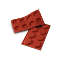 Moule flexible cylindres 8 empreintes diamètre 63 hauteur 40mm