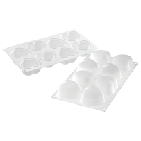 Moule silicone cœurs bombes 8 empreintes dimension 63,5x65 hauteur 39mm