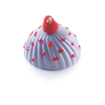 Moule silicone demi sphères vrillées 6 empreintes dimension 75x37,5mm