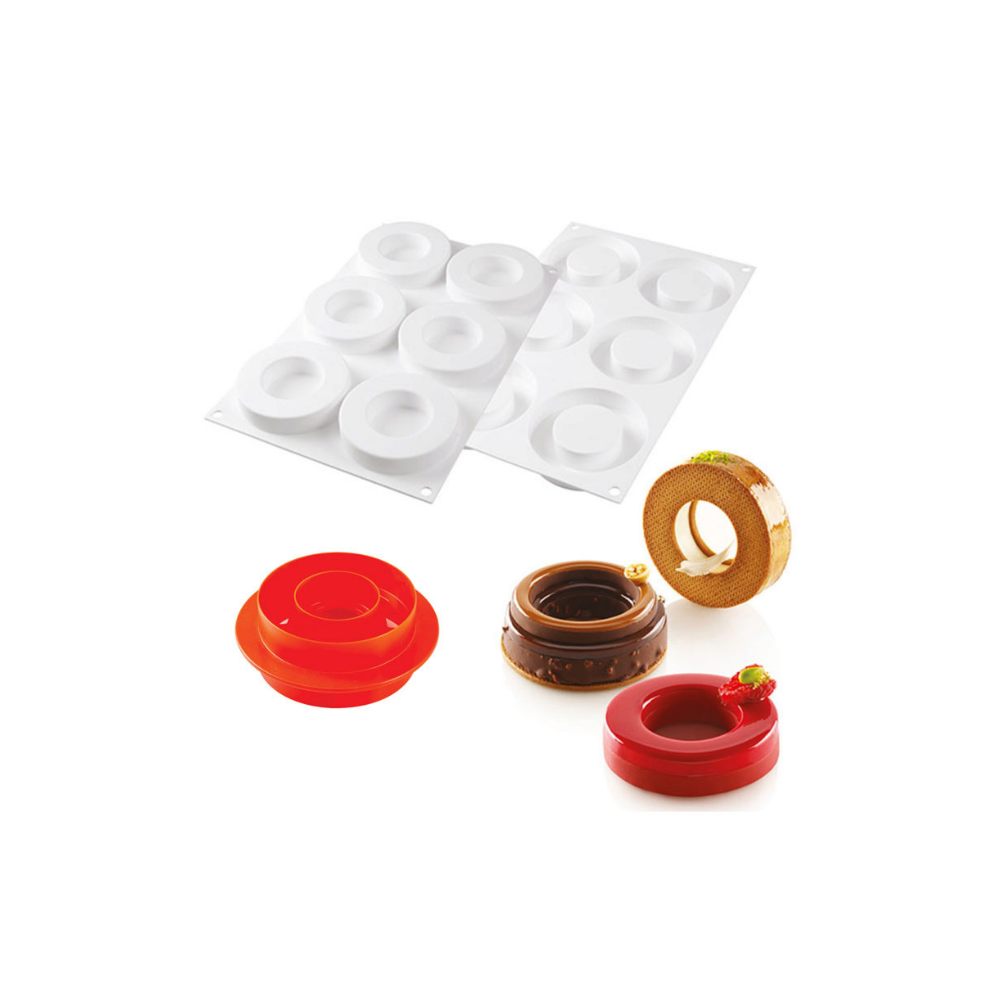 Moule silicone 6 anneaux ring diamètre 85/50 hauteur 18mm