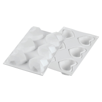 Moule silicone 6 cœurs origami dimension 82,6x74 hauteur 35mm