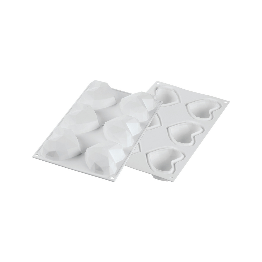 Moule silicone 6 cœurs origami dimension 82,6x74 hauteur 35mm