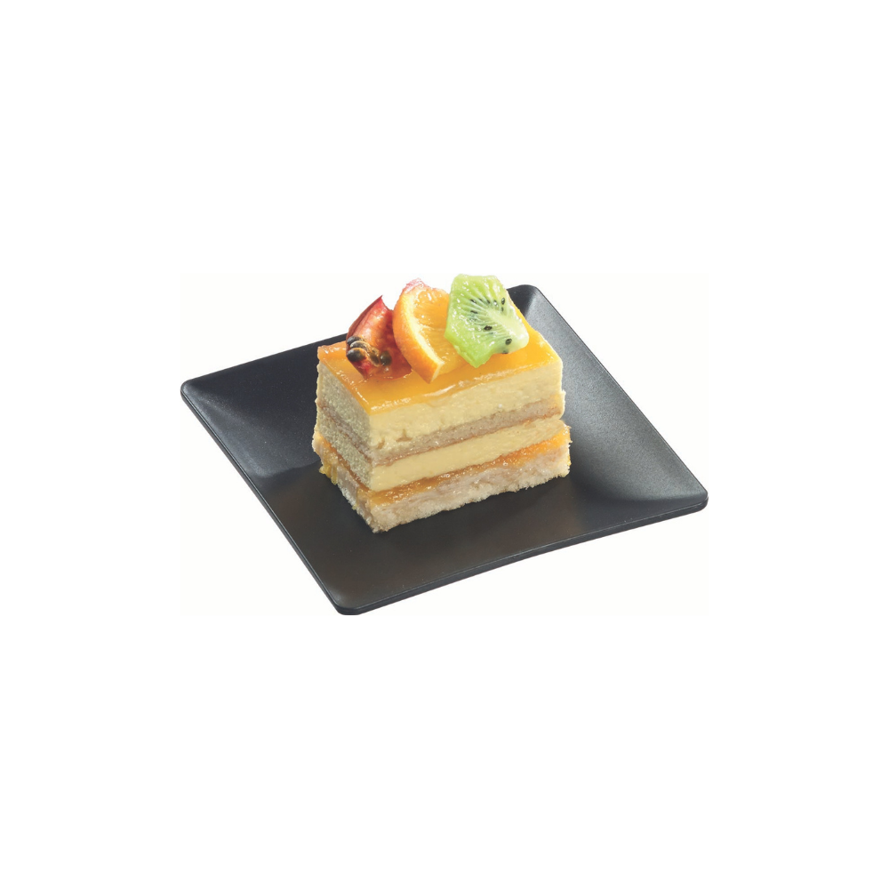 Assiette carrée noire dimension 110x110 mm hauteur 15 mm paquet de 10 pièces
