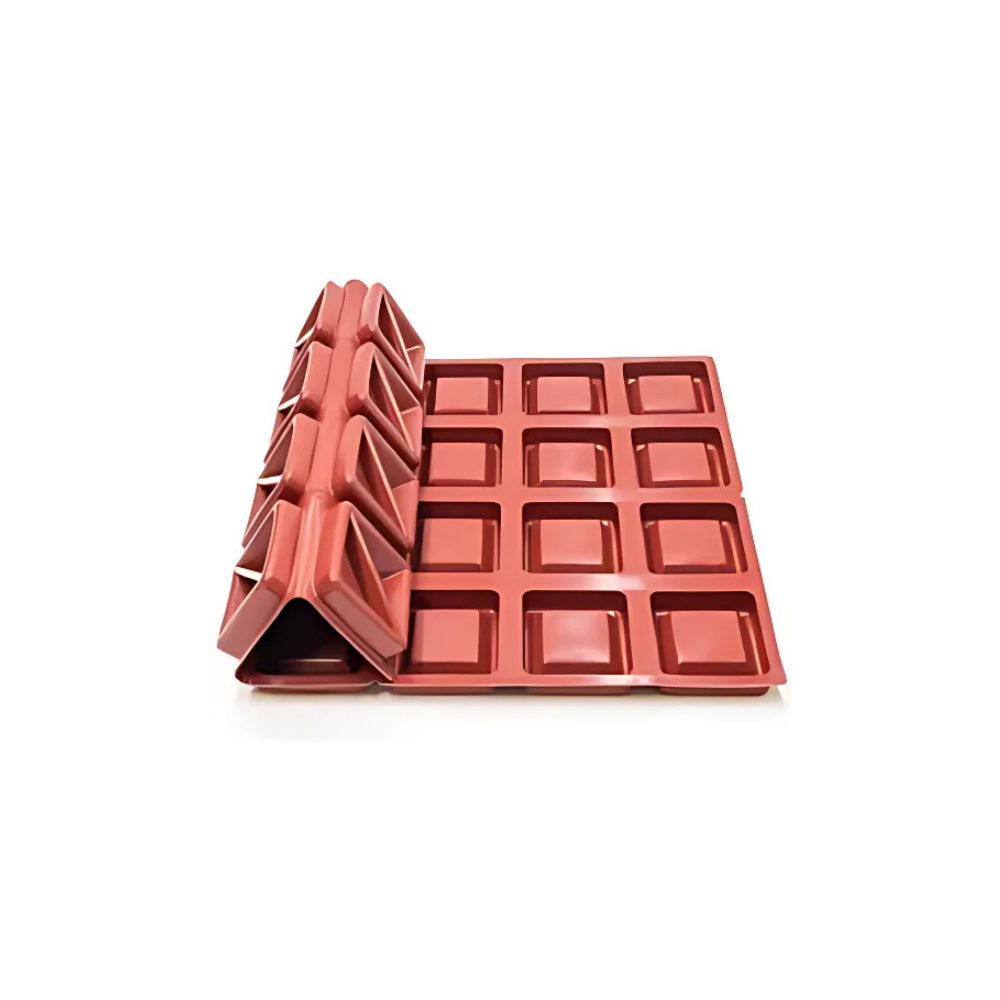 Moule silicone 400x600 24 tartes carrées dimension 80x80 hauteur 20mm