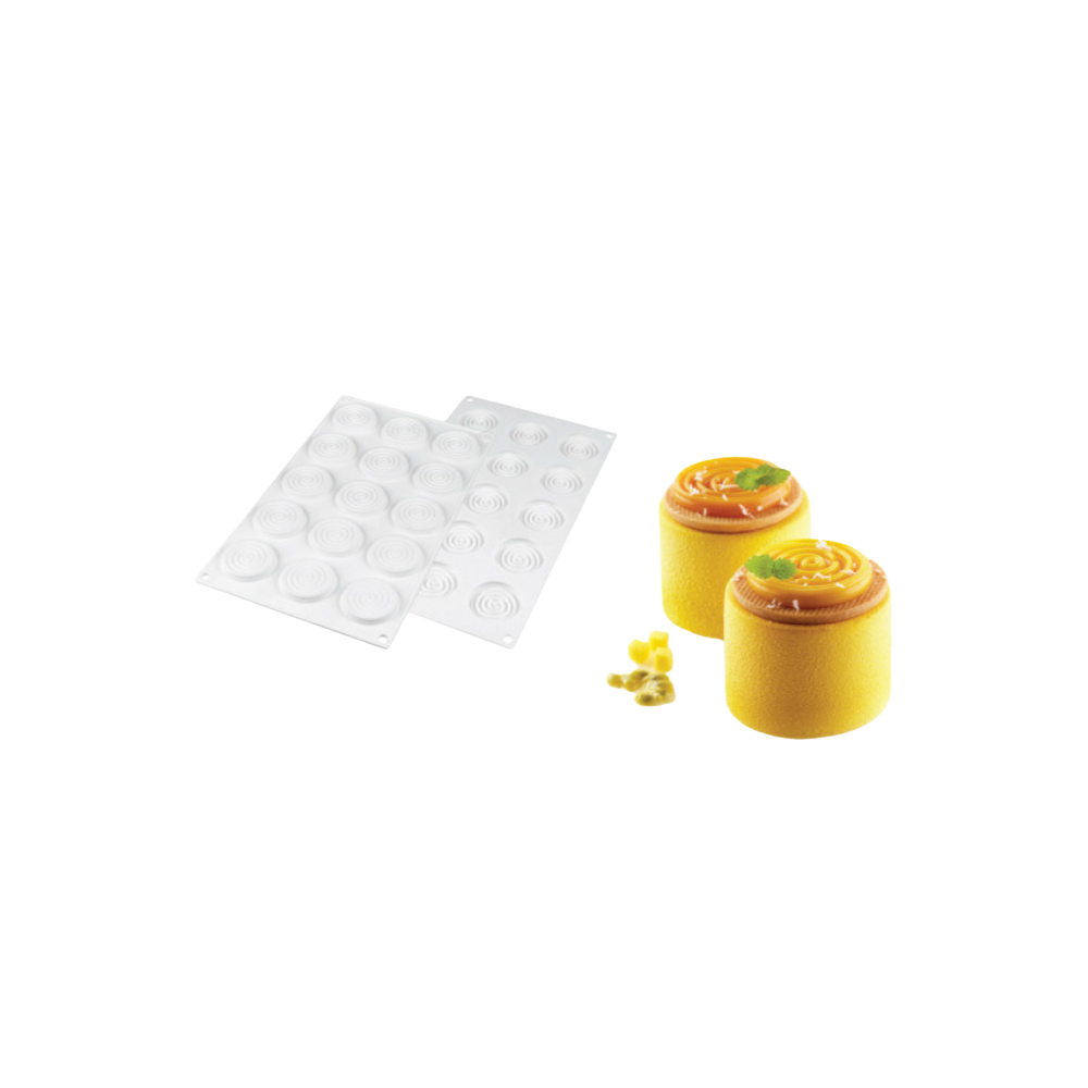 Moule silicone tourbillons 15 empreintes diamètre 45 hauteur 7mm