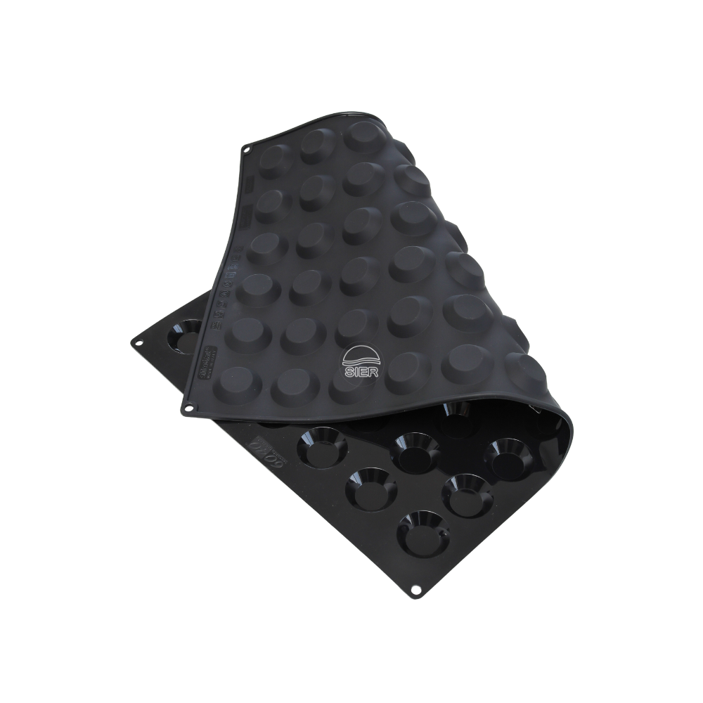 Moule silicone  mini tartelettes  60 empreintes diamètre 44 hauteur 10mm dimension plaque 60x40cm