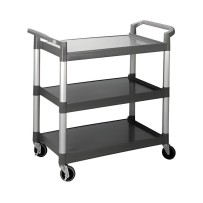 Chariot de service avec 3 plateaux amovibles en polyéthylène 103x49x95