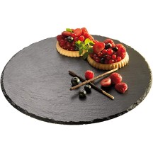 Plateau tournant en ardoise naturelle diamètre 35cm Hauteur 2.5cm