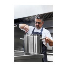 Braisière en inox triple fond avec couvercle diamètre 280 Hauteur 175 10.7 Litres CHEF LUXE