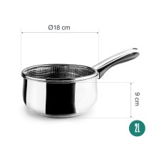 Casserole avec panier Garinox 18/10 Diamètre 18cm hauteur 9 cm capacité 2 litres