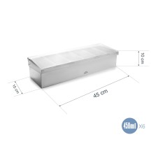 Boîte à condiments Inox dimension 45x15cm Hauteur 10cm 450ml