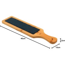 Planche rectangle ardoise et bambou : 40 cm x 10 cm