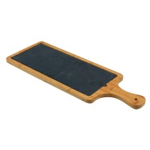 Planche rectangle ardoise et bambou : 50 cm x 18 cm