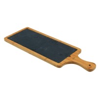 Planche rectangle ardoise et bambou : 50 cm x 18 cm