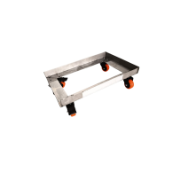Chariot inox en tôle pour caisse plastique 40 x 60 cm