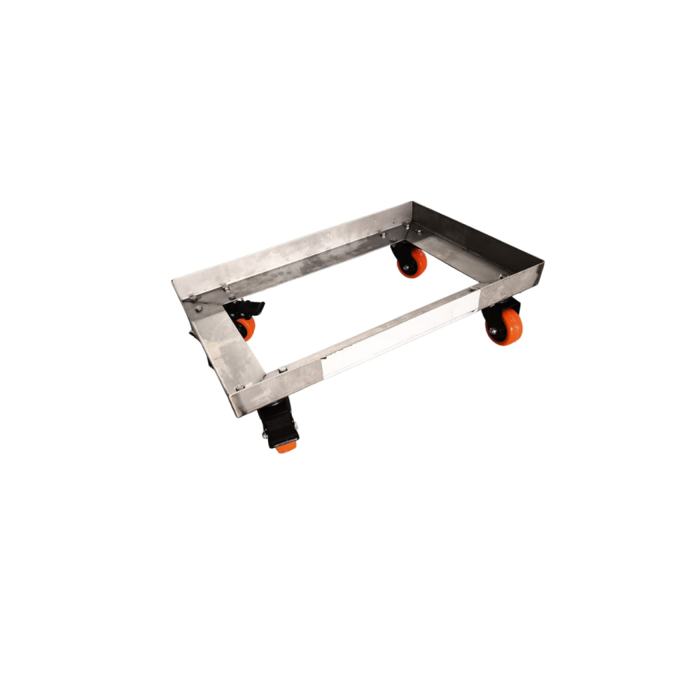 Chariot inox en tôle pour caisse plastique 40 x 60 cm