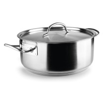 Faitout en inox 18/10 triple fond avec couvercle Diamètre 400mm Hauteur 155mm 19,4 litres