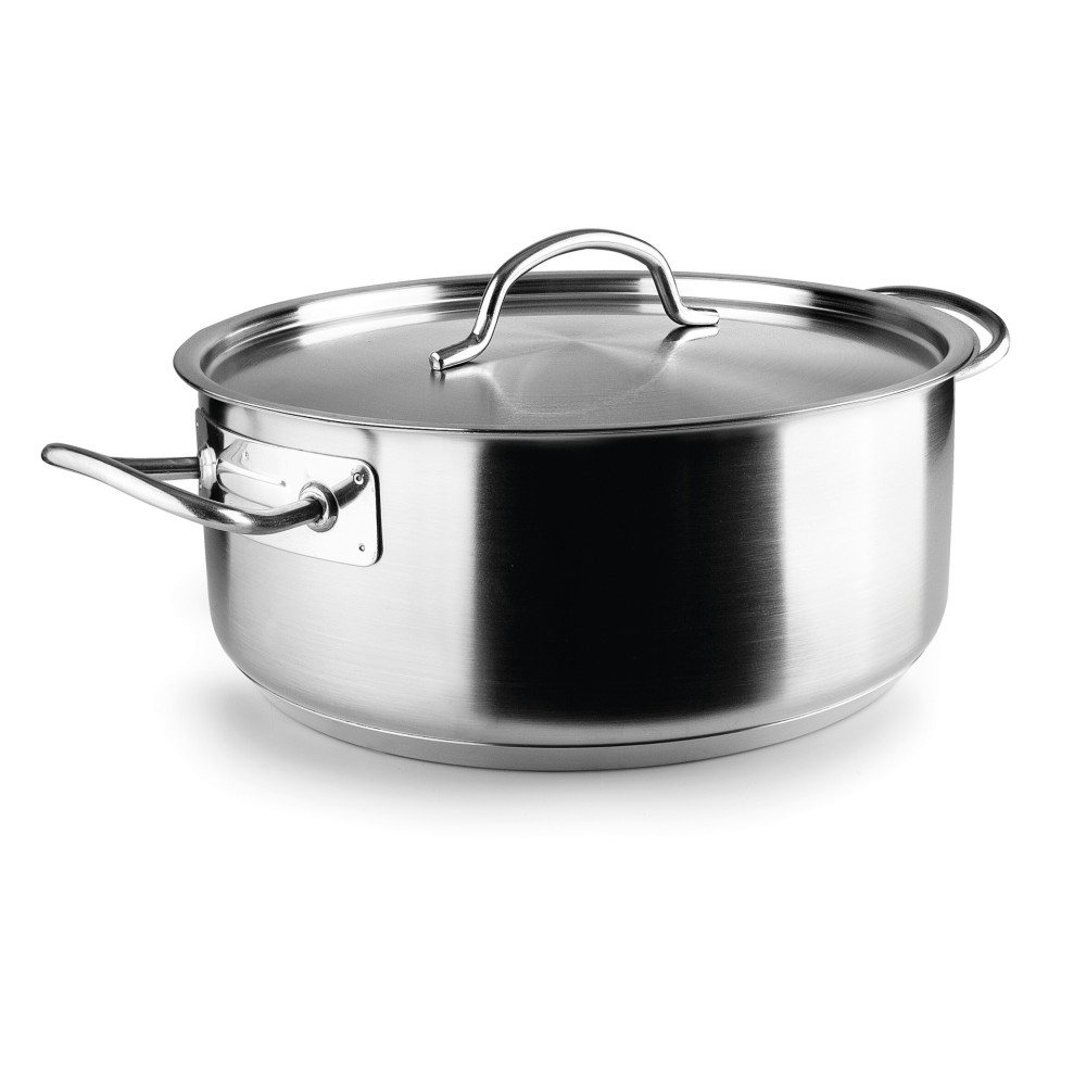 Faitout en inox 18/10 triple fond avec couvercle Diamètre 400mm Hauteur 155mm 19,4 litres