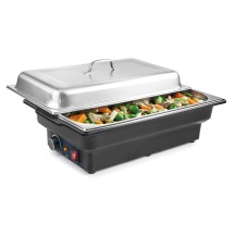 Chafing-dish électrique 900 watts 8,5 Longueur GN1/1 corp en polypropylène avec couvercle en inox 55x34,5cm