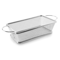 Panier en inox Rectangulaire avec anses Dimension 21x11 Hauteur 6cm