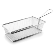 Panier En inox Rectangulaire Avec Poignées Dimension 21x11 Hauteur 6cm