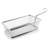 Panier En inox Rectangulaire Avec Poignées Dimension 21x11 Hauteur 6cm