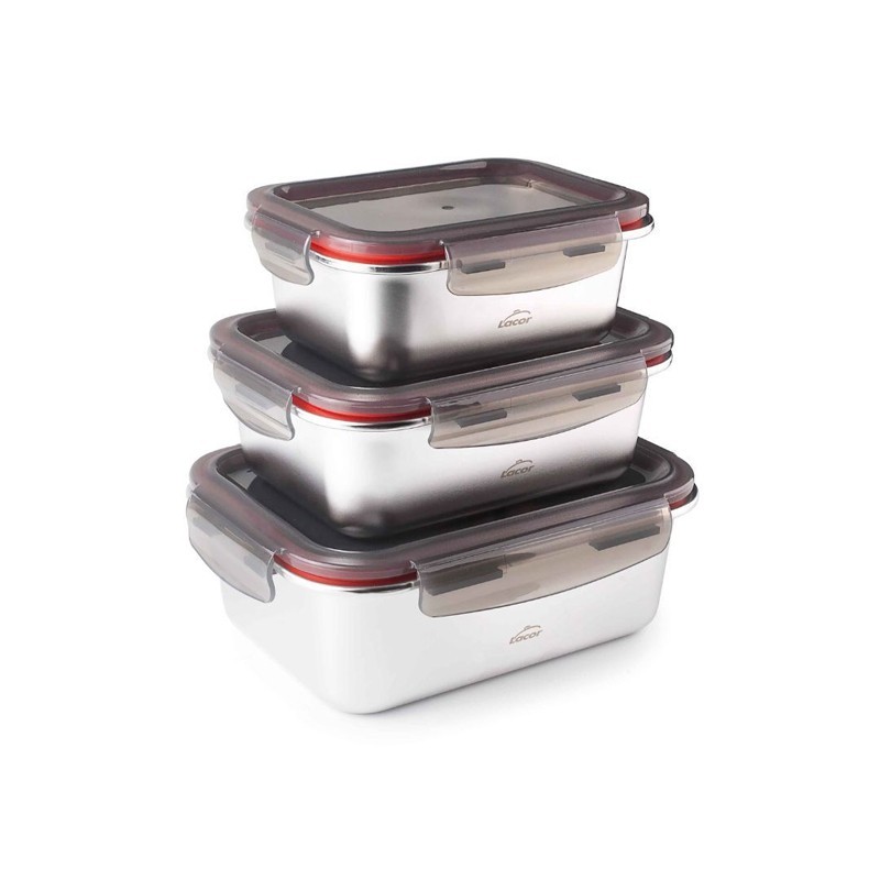 Ensemble de 3 récipients rectanglulaire ecoinox