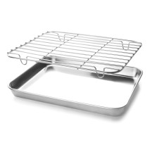 Plat à four avec grille amovible en inox 215x150 h20mm