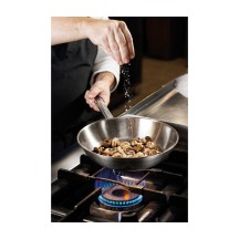 Poêle ronde à queue en inox 18/10 triple fond Diamètre 320 Hauteur 60mm