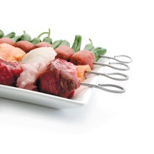Brochette carrée en inox Longueur 30.5 ep2,5mm 6 pièces