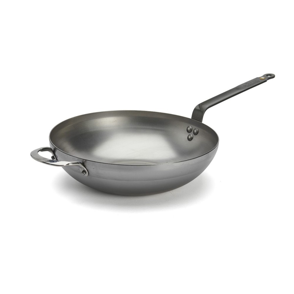 Wok à queue en acier Minéral B élément Diamètre 32cm