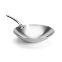 Wok spécial induction queue tube inox Diamètre 36cm 1 litre