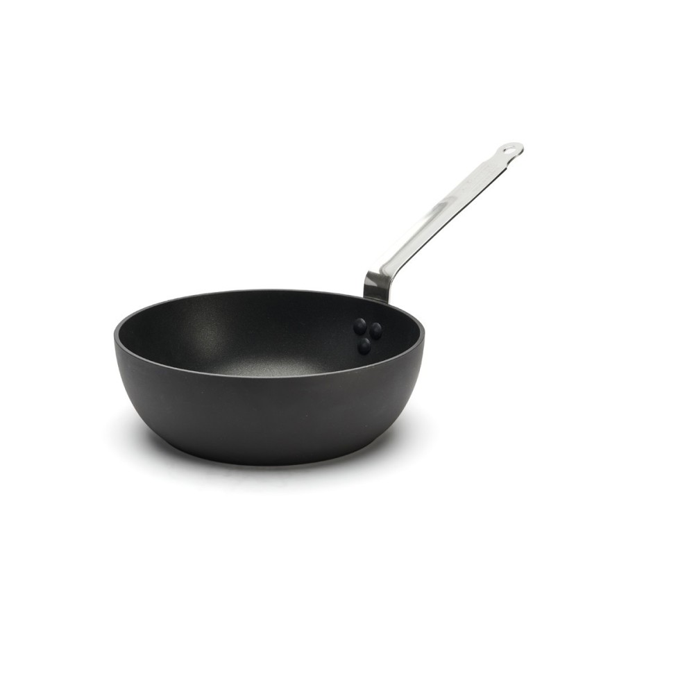 Sauteuse lame manche aluminium forgé noir 24cm