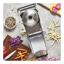 Mandoline en inox avec 3 Lames Julienne