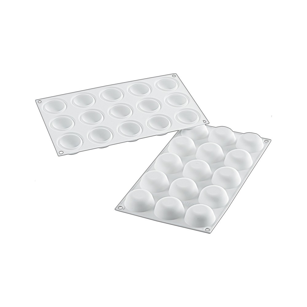 Moule silicone ronds bombes globe 15 empreintes diamètre 45 hauteur 20mm 15ml