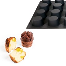Moule en silicone muffin 24 pièces Diamètre 69 Hauteur 39mm 120ml 595x395mm