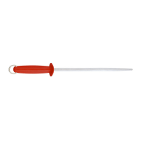 Fusil à aiguiser mèche ronde manche rouge 30cm