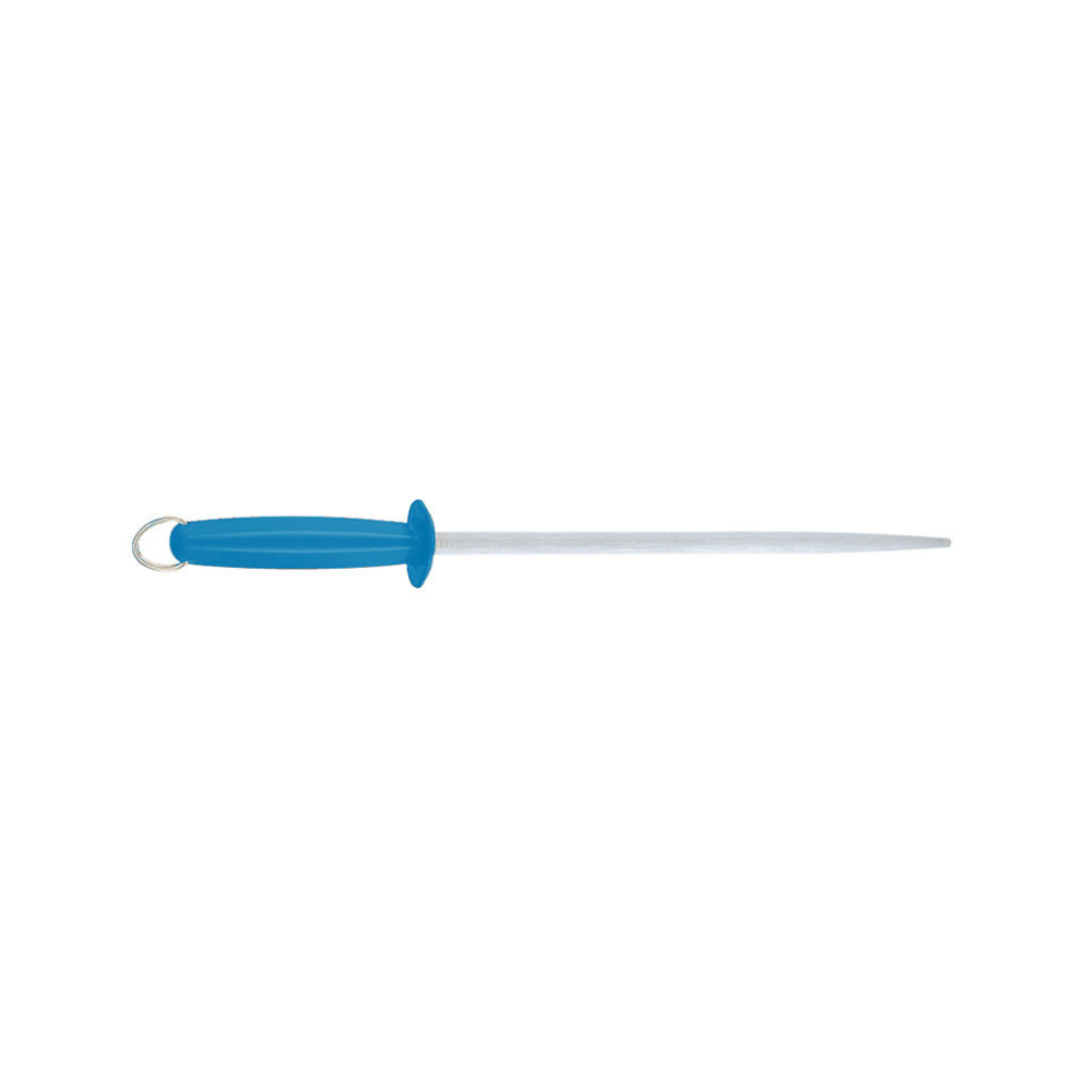 Fusil à aiguiser mèche ronde manche bleue 30cm