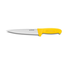 Couteau à saigner surmoulé inox manche jaune 20cm