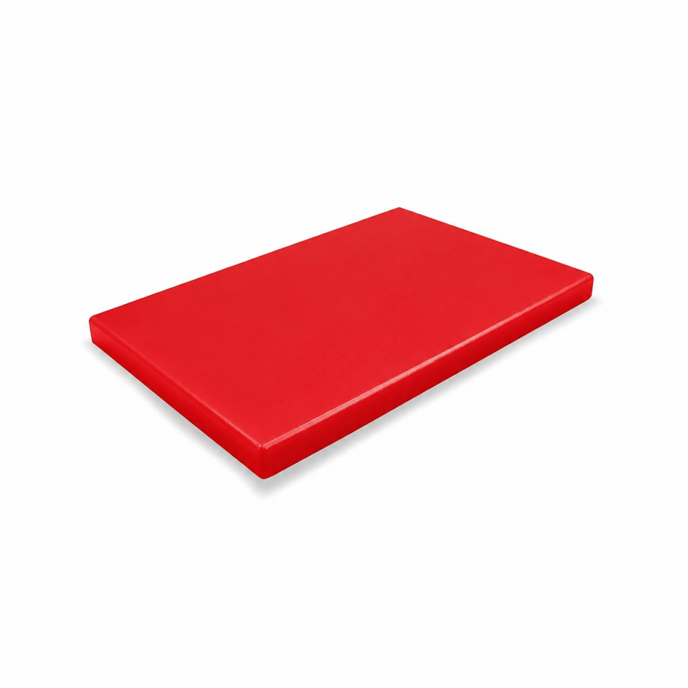 Planche à découper en polyéthylène rouge à pied 600x400x20mm