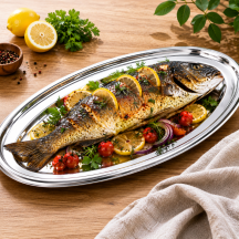 Plateau à poisson en inox 18/10 CR Dimension 60x27cm