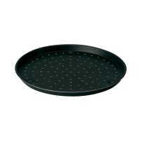 Moule à pizza anti-adhésif perforé noir