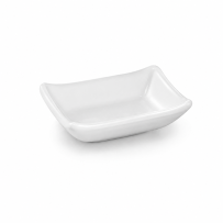 Plat rectangulaire en mélamine blanc 9 x 7 x 3 cm