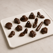 Moule en silicone pour chocolat 14 sujets Fashion dimensions 41 x 32 mm hauteur 12 mm