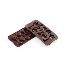 Moule en silicone pour chocolat 6 clefs 2 cadenas dimensions 107 x 21 mm hauteur 17 mm